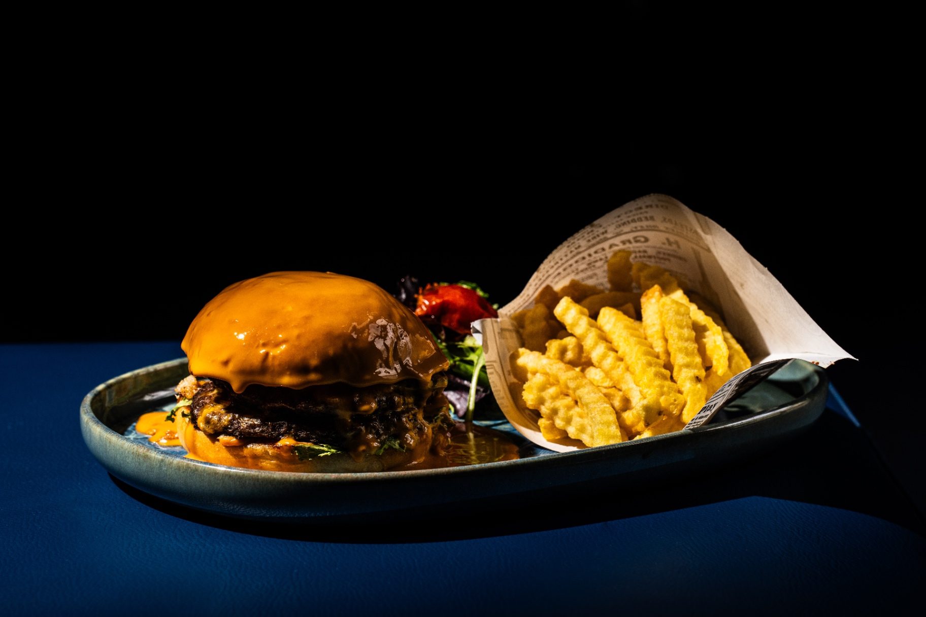 Burger et frites gourmet
