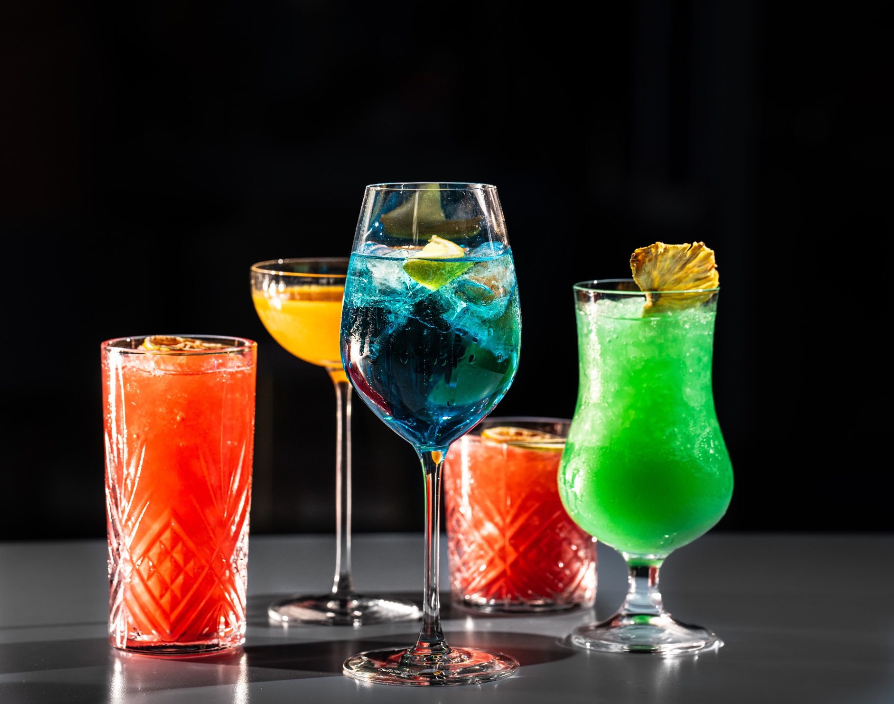 Alignement de cocktails signature